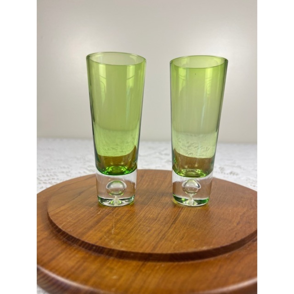 Bo Borgstrom Aseda MCM Swedish Art Glass Barware‎ Shot glass Set of 2